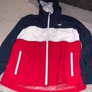 Men red, white and blue hollister coat jacket